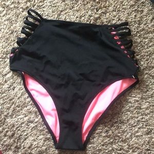 black swimsuit bottoms